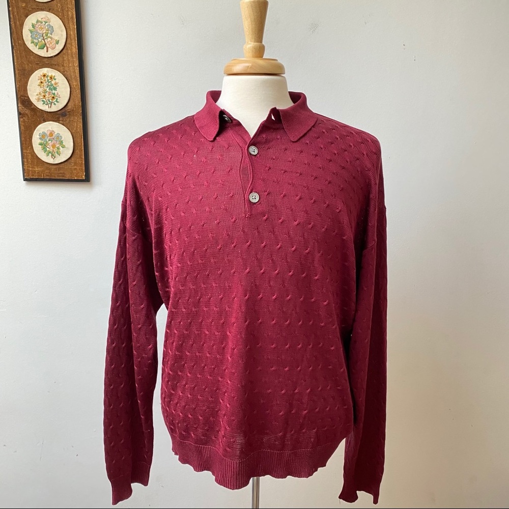 Neiman Marcus Woven Silk Sweater - Picture 1 of 15